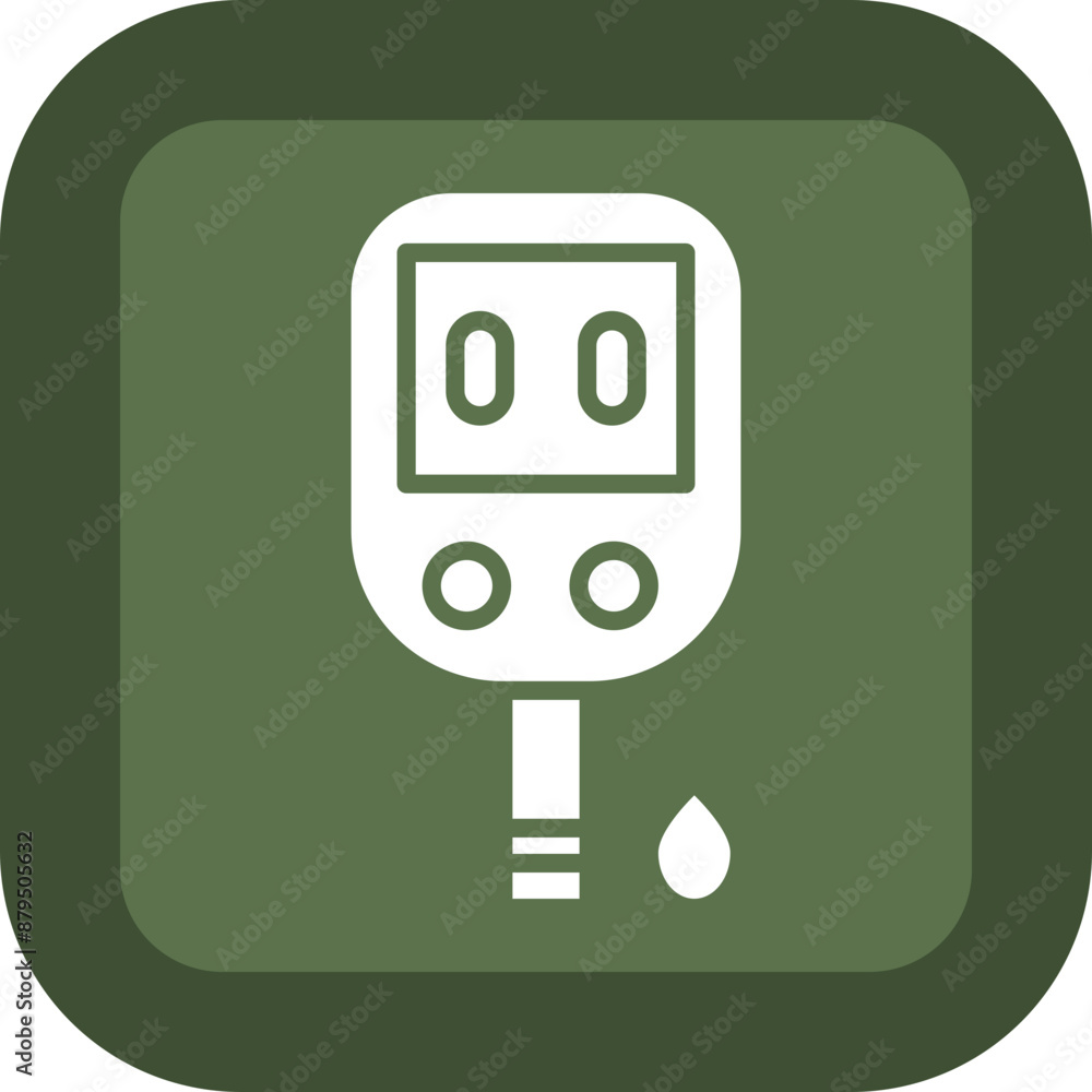 Glucose Meter Vector Glyph Green Box Icon Glucose Meter Vector Glyph Green Box Icon