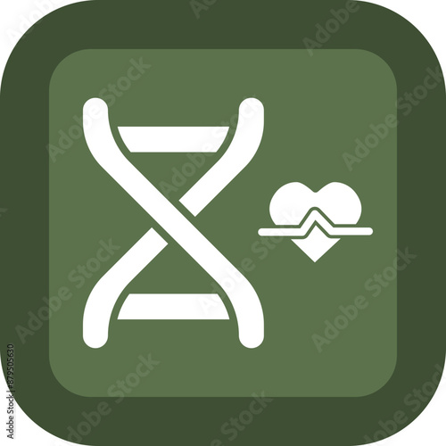 Genetics Vector Glyph Green Box Icon