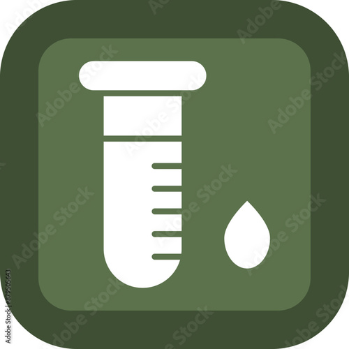 Blood Test Vector Glyph Green Box Icon