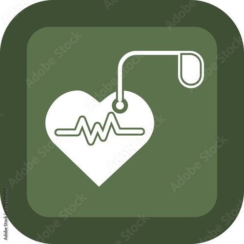 Pacemaker Vector Glyph Green Box Icon