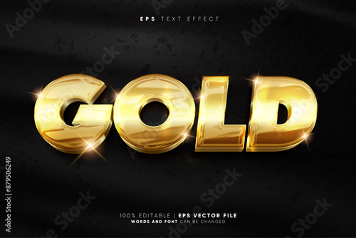Super Glossy Gold 3D Text Effect