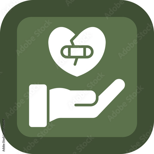 Forgiveness Vector Glyph Green Box Icon