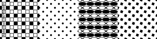 Monochrome geometrical pattern collection