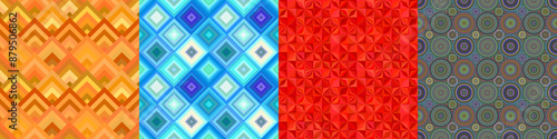 Seamless color geometric pattern set