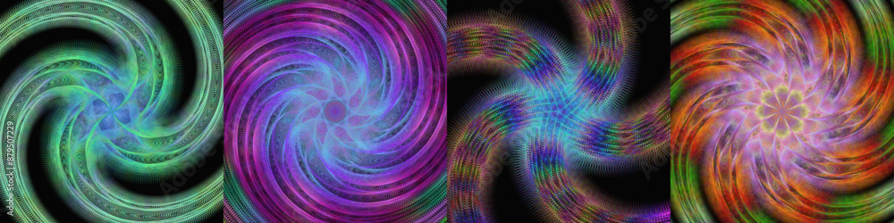 Obraz premium Spiral digital art design background collection