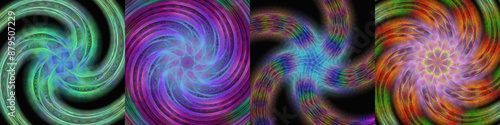 Spiral digital art design background collection