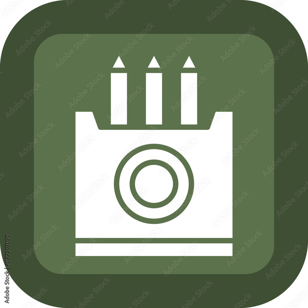 Crayon Vector Glyph Green Box Icon Crayon Vector Glyph Green Box Icon