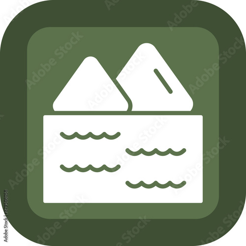 Lagoon Vector Glyph Green Box Icon