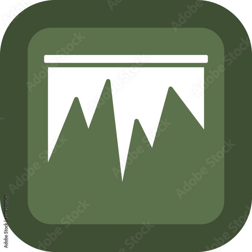 Stalagmite Vector Glyph Green Box Icon