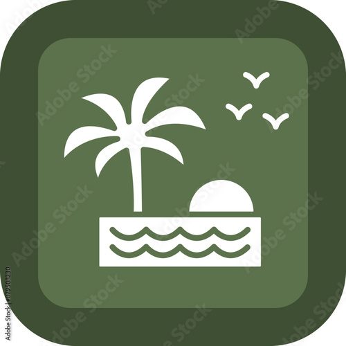 Oasis Vector Glyph Green Box Icon