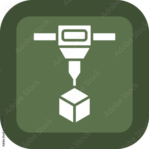 Additive Manufacturing Glyph Green Box Icon