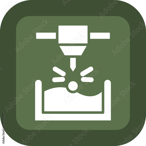 Stereolithography Glyph Green Box Icon