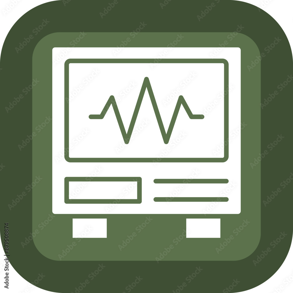Earthquake Monitor Glyph Green Box Icon Earthquake Monitor Glyph Green Box Icon