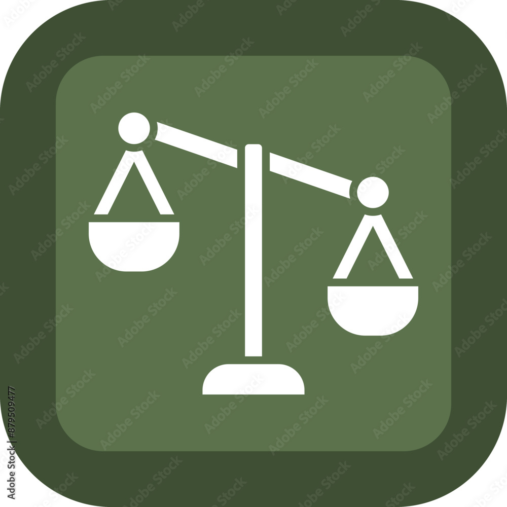 Justice Scale Glyph Green Box Icon Justice Scale Glyph Green Box Icon