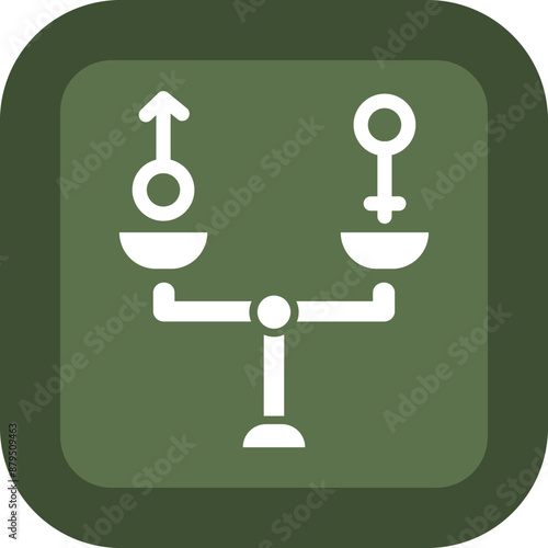 Gender Equality Glyph Green Box Icon