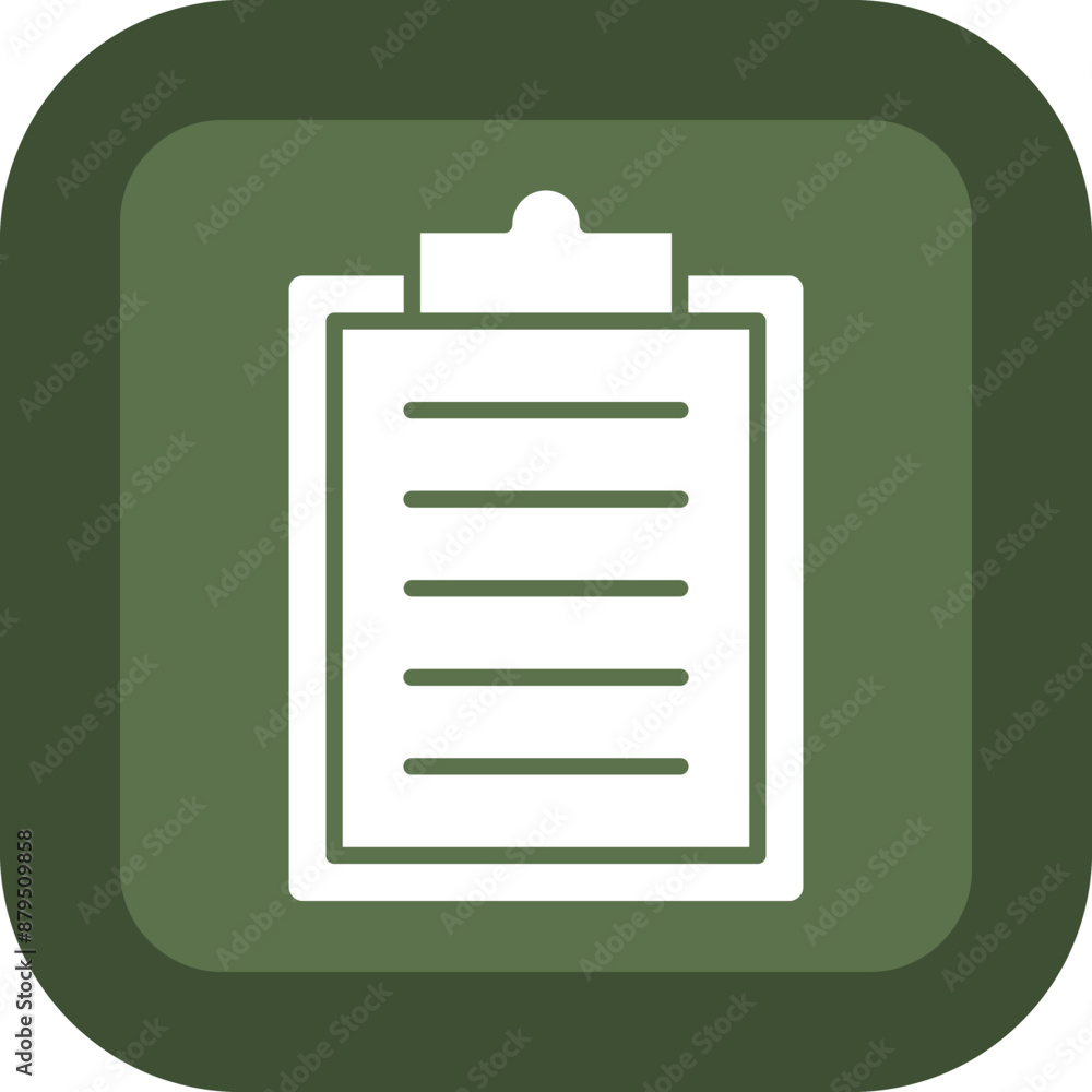 Clipboard Glyph Green Box Icon
