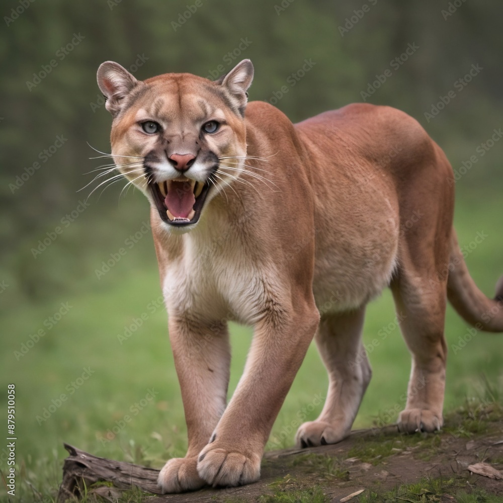 Obraz premium a cougar in the wild , looking aggressive