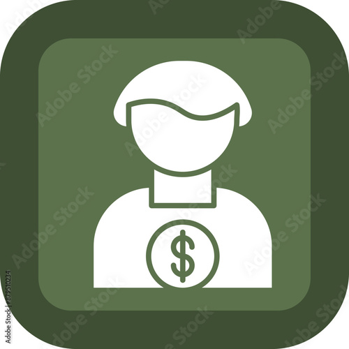 Customer Glyph Green Box Icon