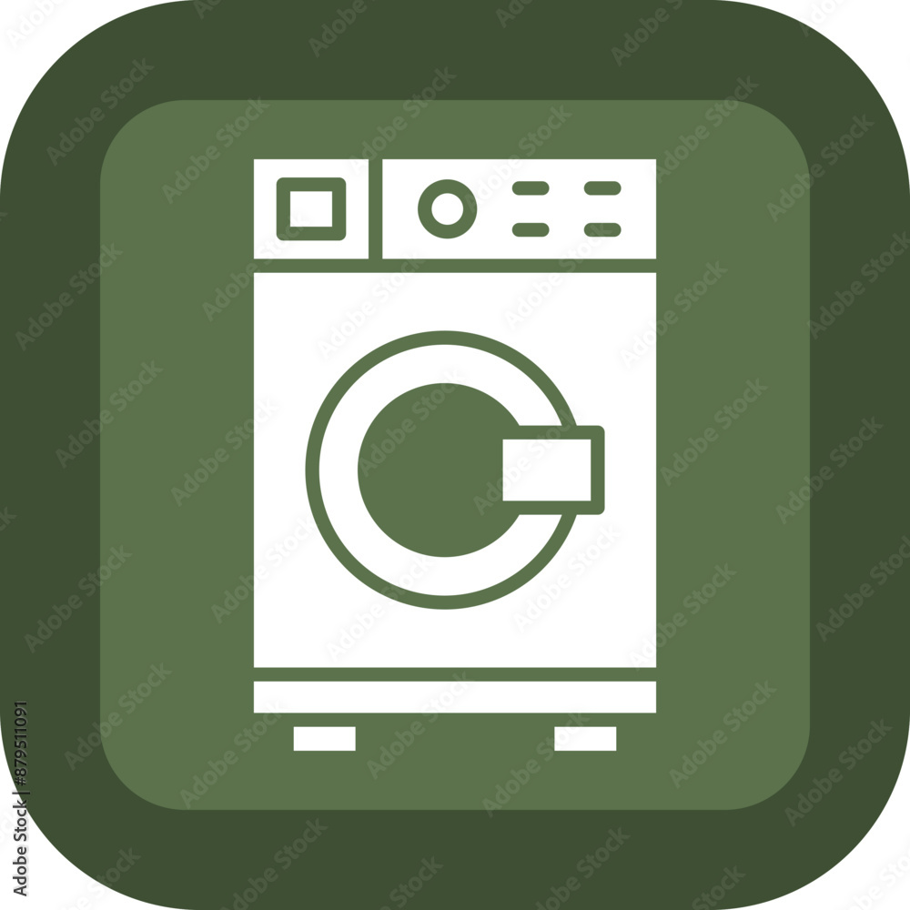 Washing Machine Glyph Green Box Icon Washing Machine Glyph Green Box Icon