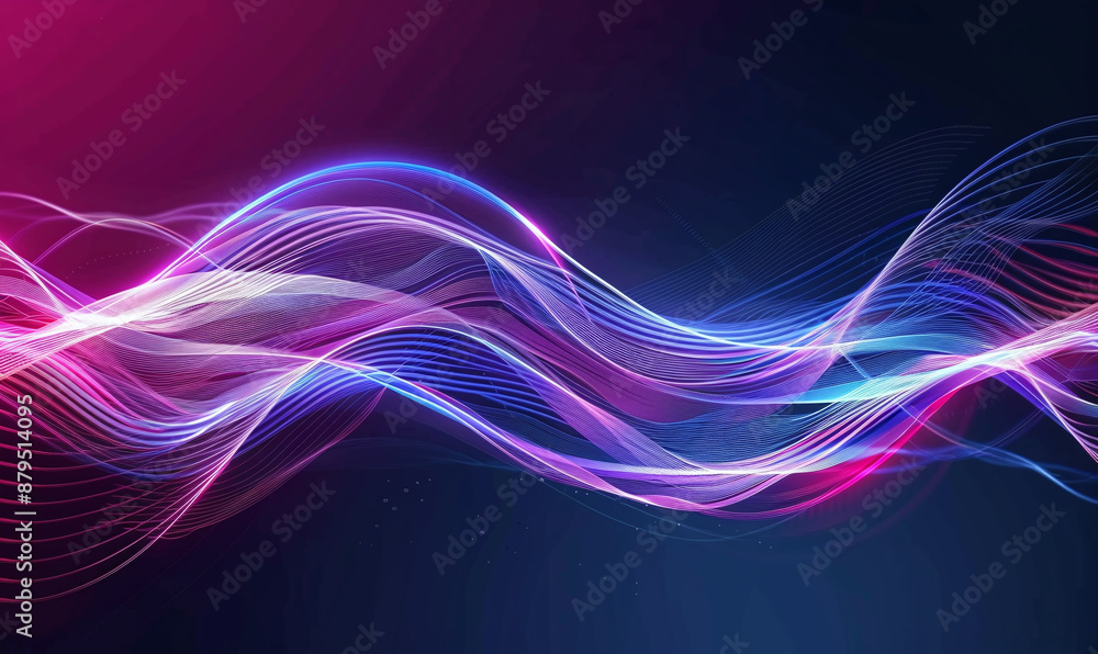Fototapeta premium Colorful Abstract background for Website Landing page. Gradient waves and lines on the dark background.