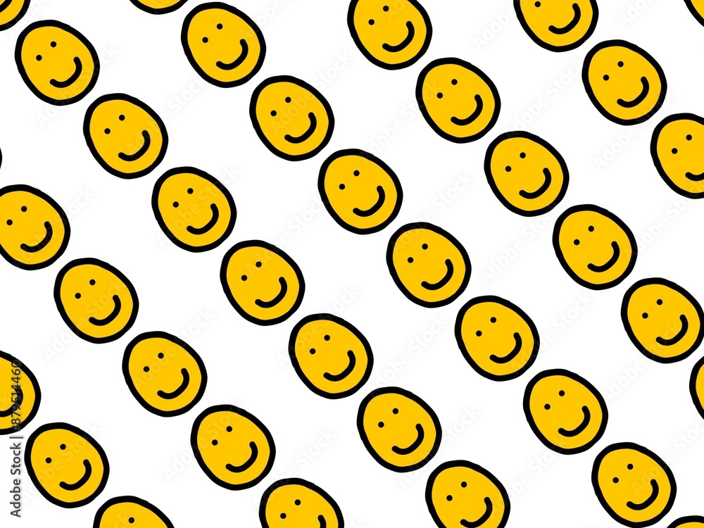 Fototapeta premium yellow circle cute smile 