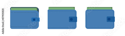 Set of wallet with money vector illustration. Icon