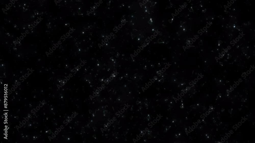Loop glow white stars particles falling down animation on black ...