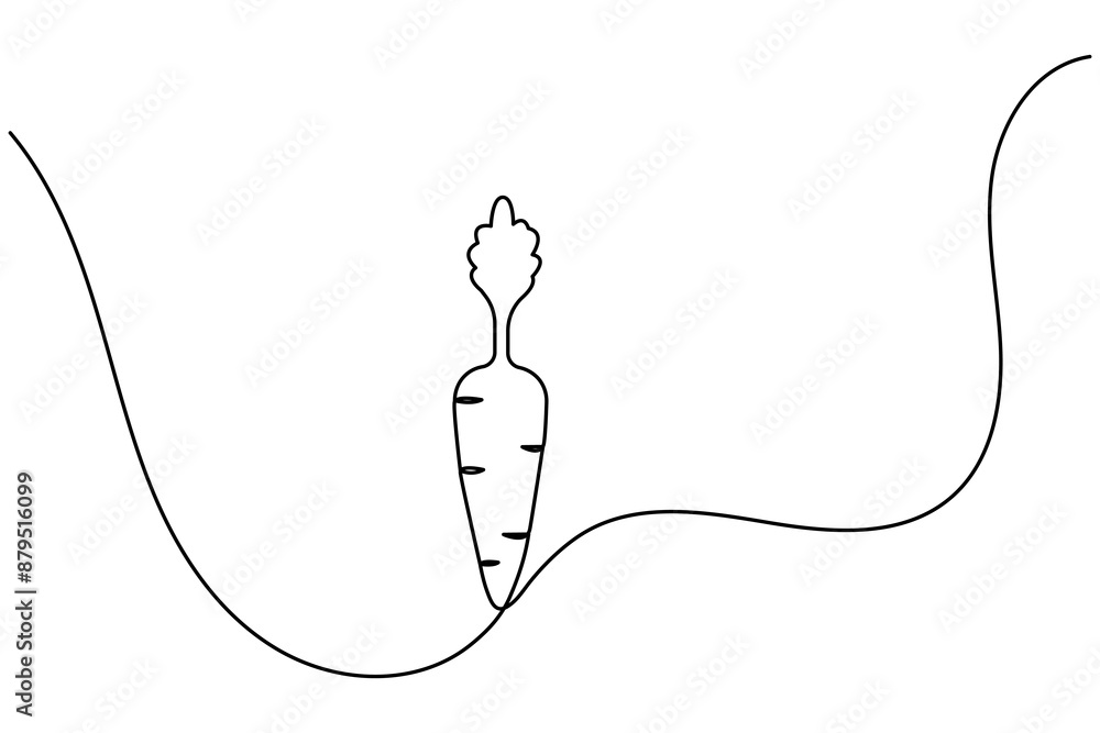 Carrot continuous one line drawing of isolated outline vector art illustration Carrot continuous one line drawing of isolated outline vector art illustration