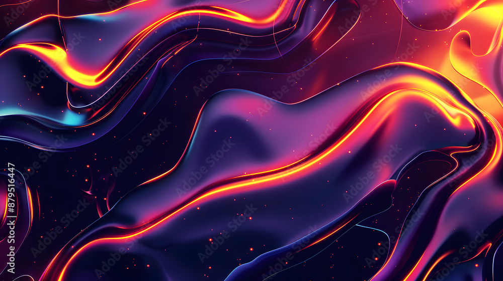 Glowing waves on a dark abstract background with curved and wavy gradients Glowing waves on a dark abstract background with curved and wavy gradients