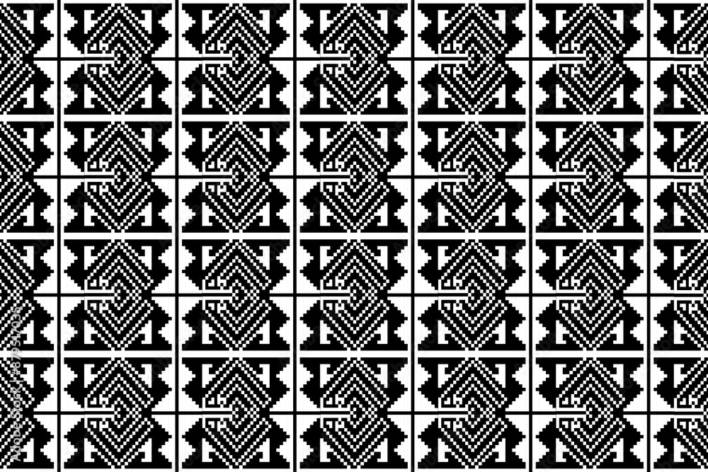 Ethnic pattern seamless art vector black and white ,Fabric Morocco, geometric, Pixel pattern art wallpaper Background, Design for fabric, curtain, carpet ,geometry seamless pattern art illustration Ethnic pattern seamless art vector black and white ,Fabric Morocco, geometric, Pixel pattern art wallpaper Background, Design for fabric, curtain, carpet ,geometry seamless pattern art illustration