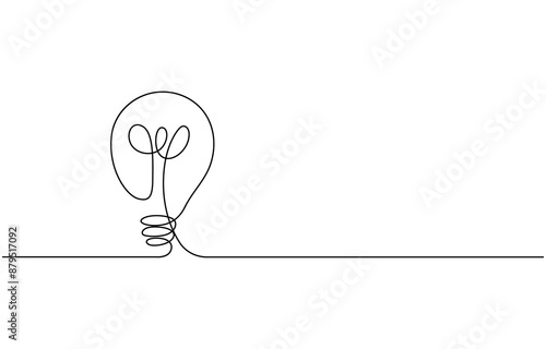 lamp line art style , think . vector eps 10, Continuous one line drawing of light bulb vector illustration. Premium vector, Continuous one line drawing of light bulb vector illustration. Premium