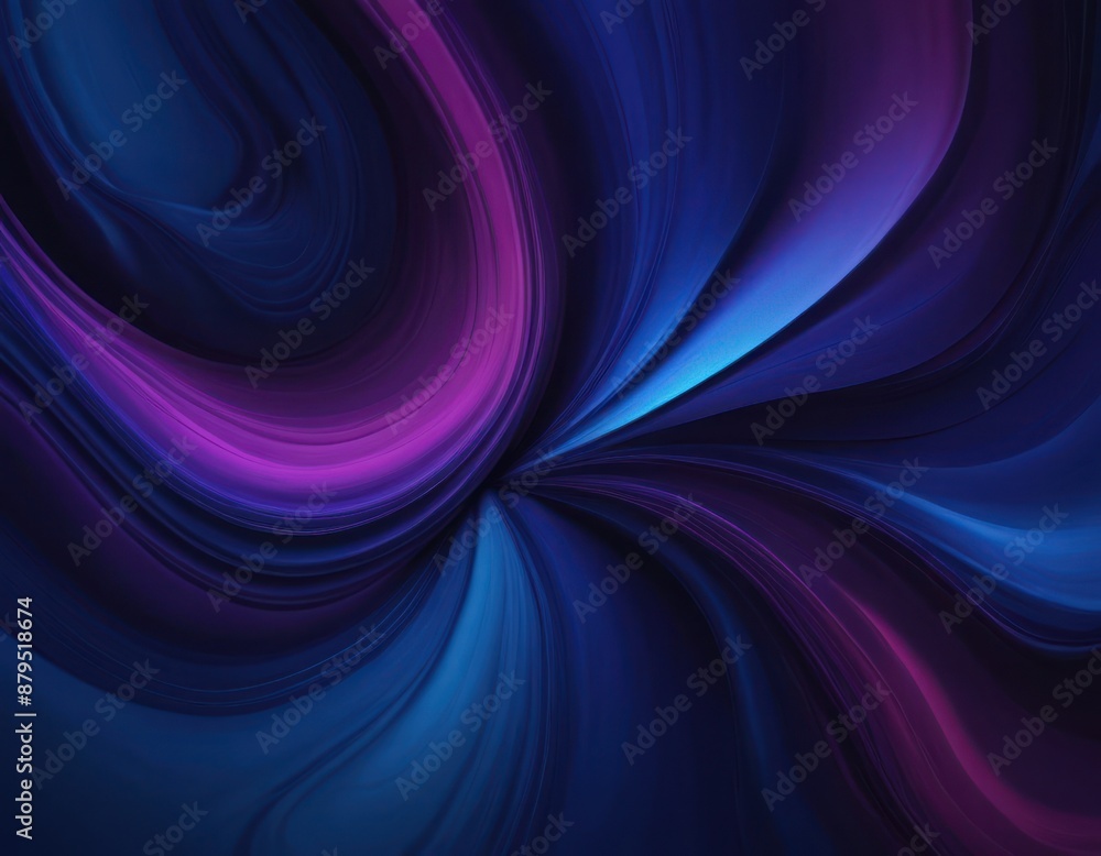 Fototapeta premium Flowing dark blue fabric with smooth curves and folds