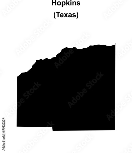 Hopkins County (Texas) blank outline map