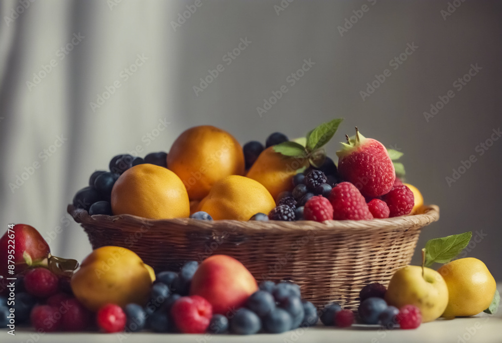 Cestino di Frutta Mista con Lamponi e Mirtilli e frutta di stagione Cestino di Frutta Mista con Lamponi e Mirtilli e frutta di stagione