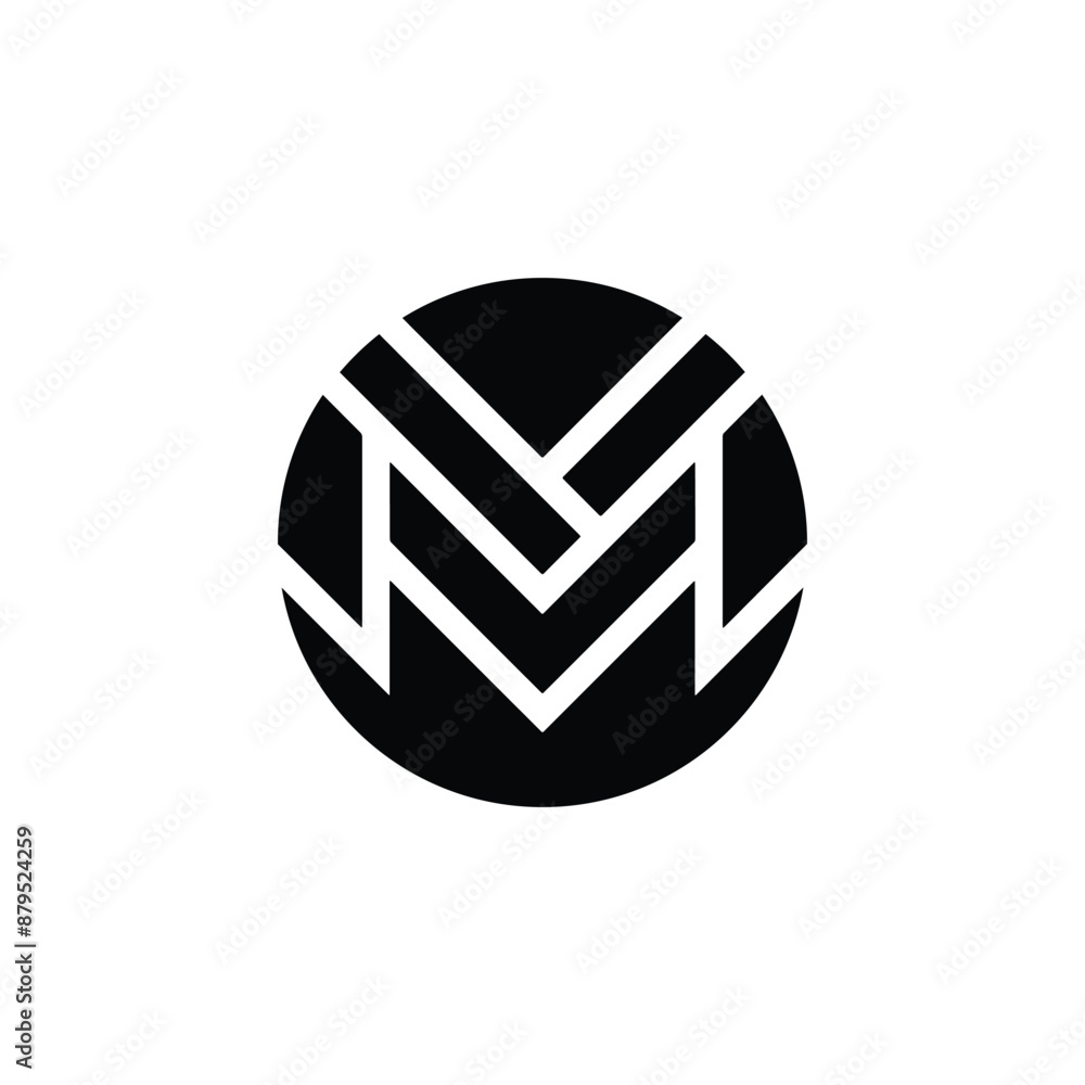 Illustration combination of M circle logo Illustration combination of M circle logo