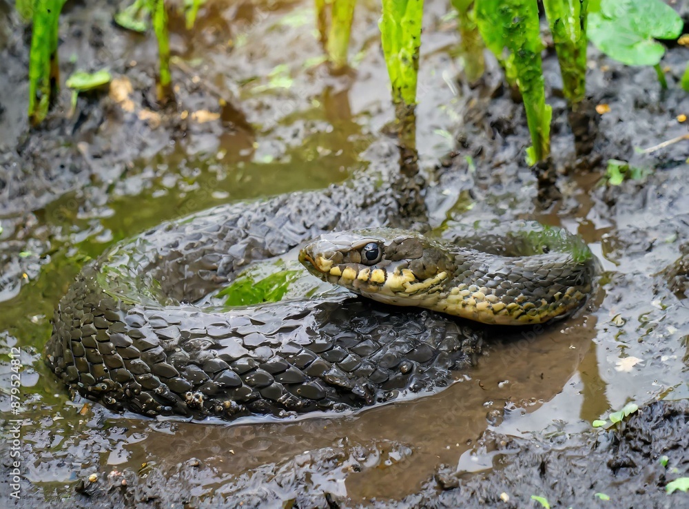 Snake in the swamp closeup photography Snake in the swamp closeup photography