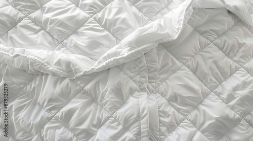 top view of white quilted duvet , mockup photo