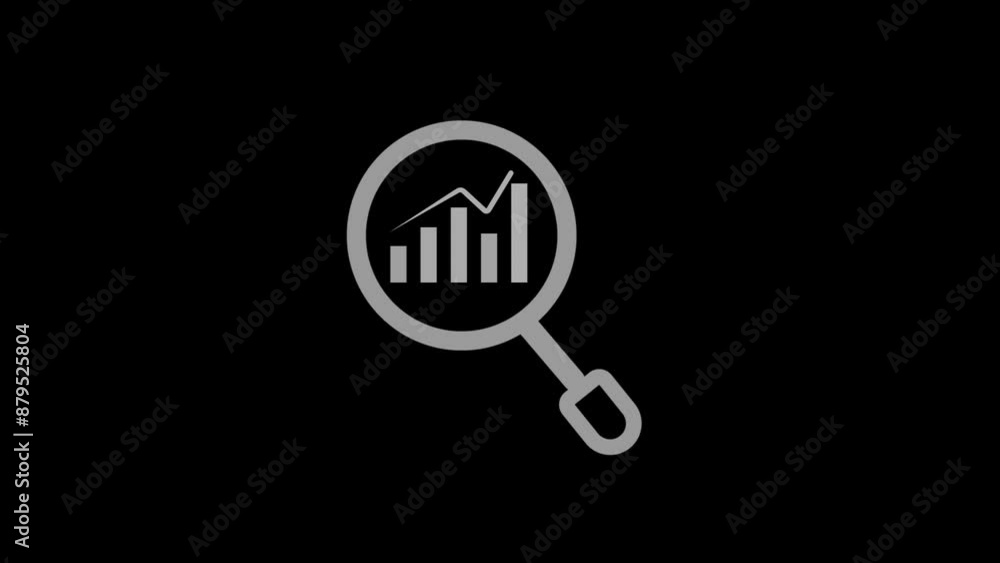 Recharge Magnify Glass B, illustrated stock market data search animation.4K animation video. Recharge Magnify Glass B, illustrated stock market data search animation.4K animation video.