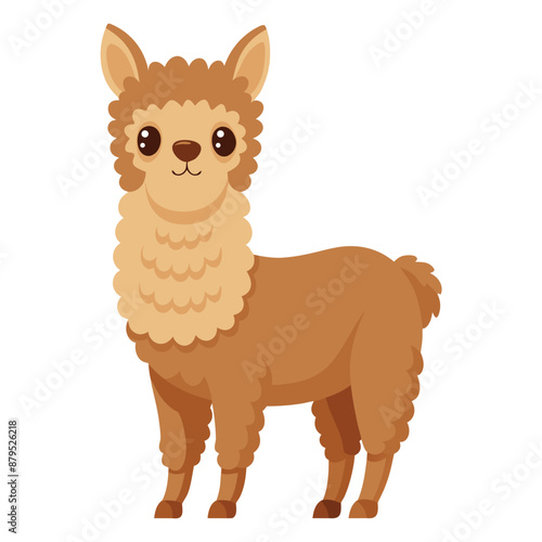 Illustration of Cute Alpaca  animal Isolated