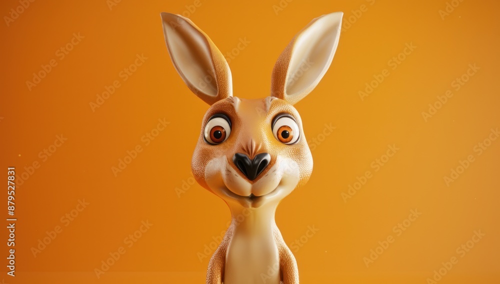 Cute Cartoon Kangaroo with Big Eyes Cute Cartoon Kangaroo with Big Eyes