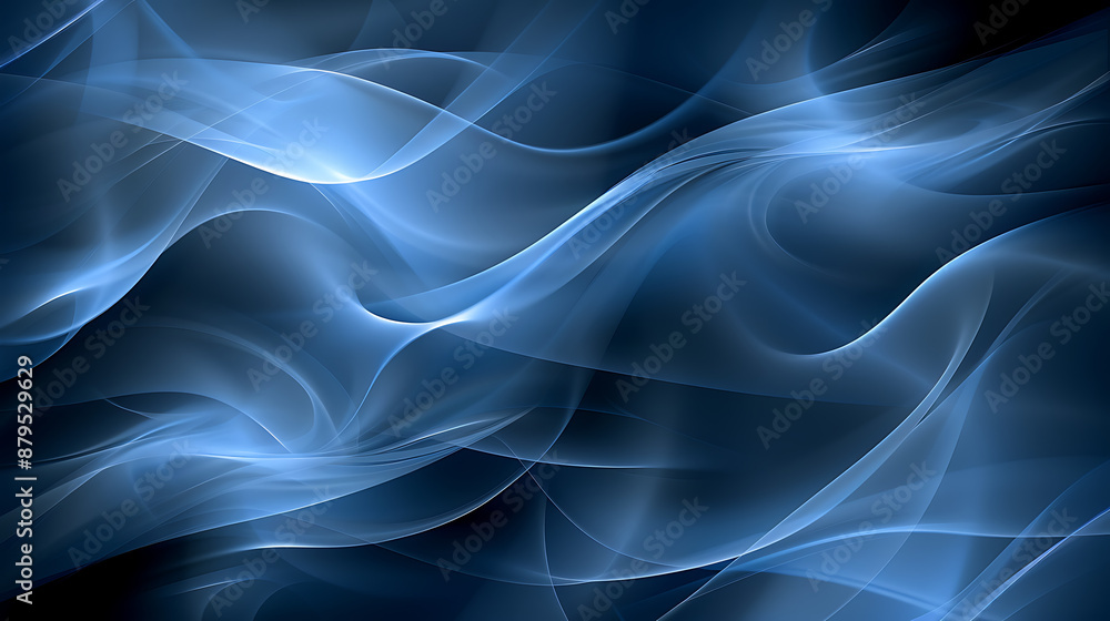 Midnight Flow: Abstract Waves of Blue Serenity Midnight Flow: Abstract Waves of Blue Serenity