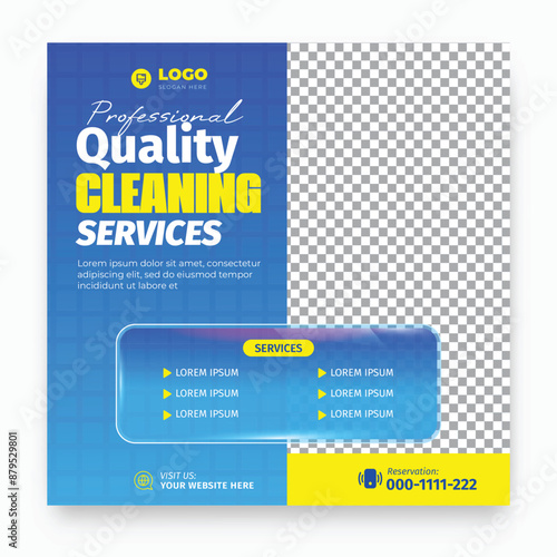 Cleaning Service social media banner or Instagram post template
