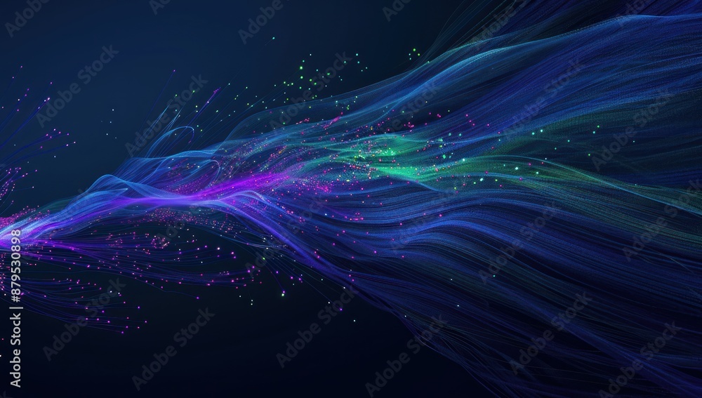 Abstract Wavy Blue and Green Digital Lines Abstract Wavy Blue and Green Digital Lines