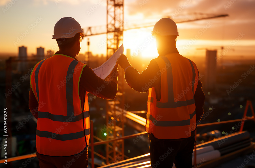 Construction Workers Planning at Sunset
Construction Workers Planning at Sunset