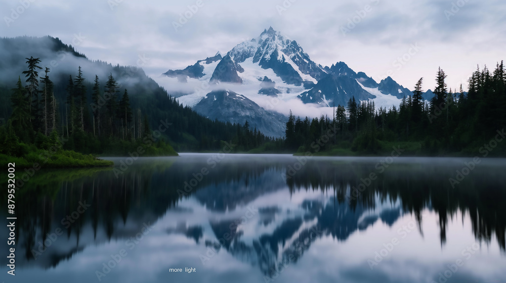 Misty Mountain Reflected in Lake
Misty Mountain Reflected in Lake