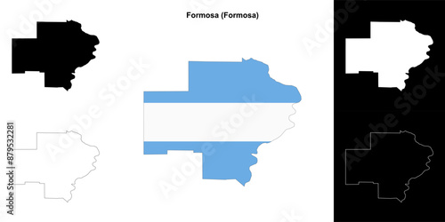 Formosa department (Formosa) outline map set