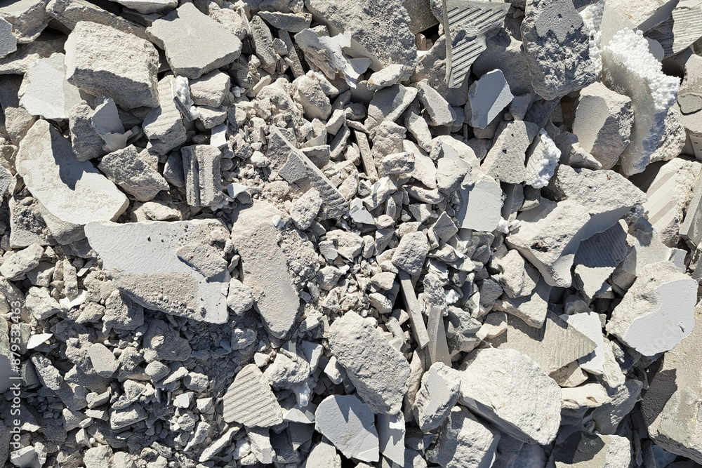 custom made wallpaper toronto digitalPost-renovation debris: concrete, brick, and gypsum fragments create a dusty texture. Chaotic scene of broken materials and construction waste. The aftermath of extensive building work. Cracked bricks
