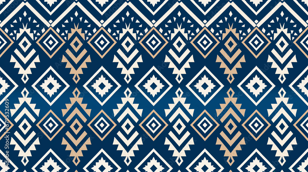 Navy Blue and White Aztec Pattern
Navy Blue and White Aztec Pattern