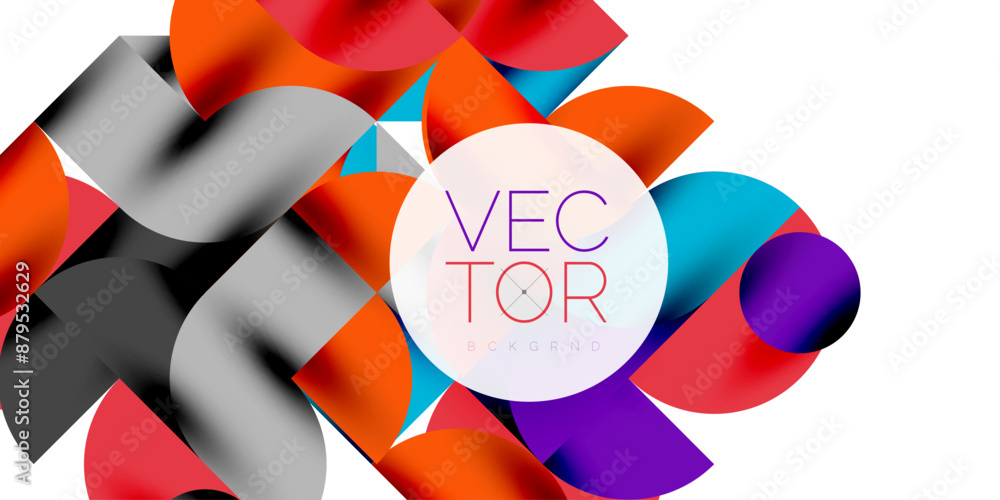 Shadow effect shiny circles and round triangles geometric modern art. Vector Illustration For Wallpaper, Banner, Background, Card, Book Illustration, landing page Shadow effect shiny circles and round triangles geometric modern art. Vector Illustration For Wallpaper, Banner, Background, Card, Book Illustration, landing page