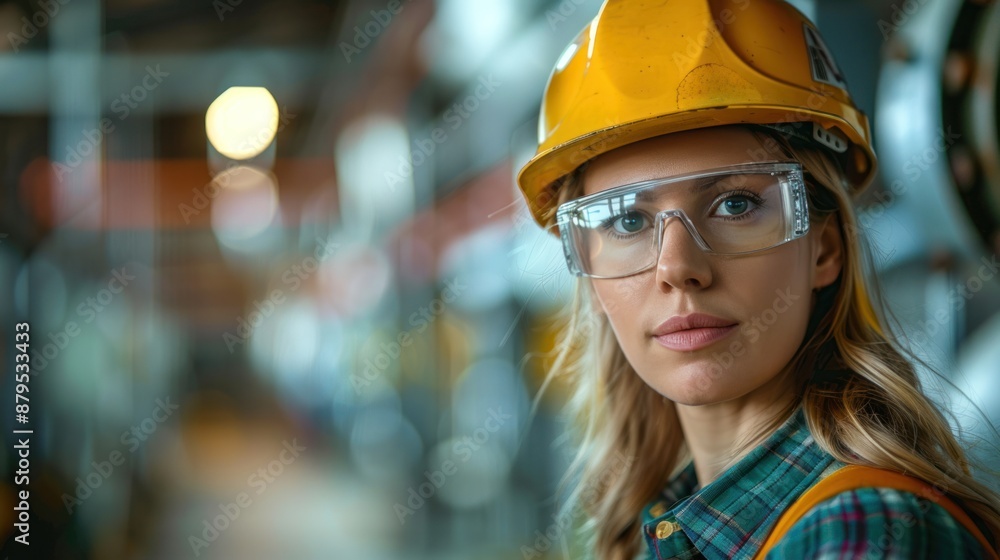 Female business owner engineer managing and checking work at factory Female business owner engineer managing and checking work at factory